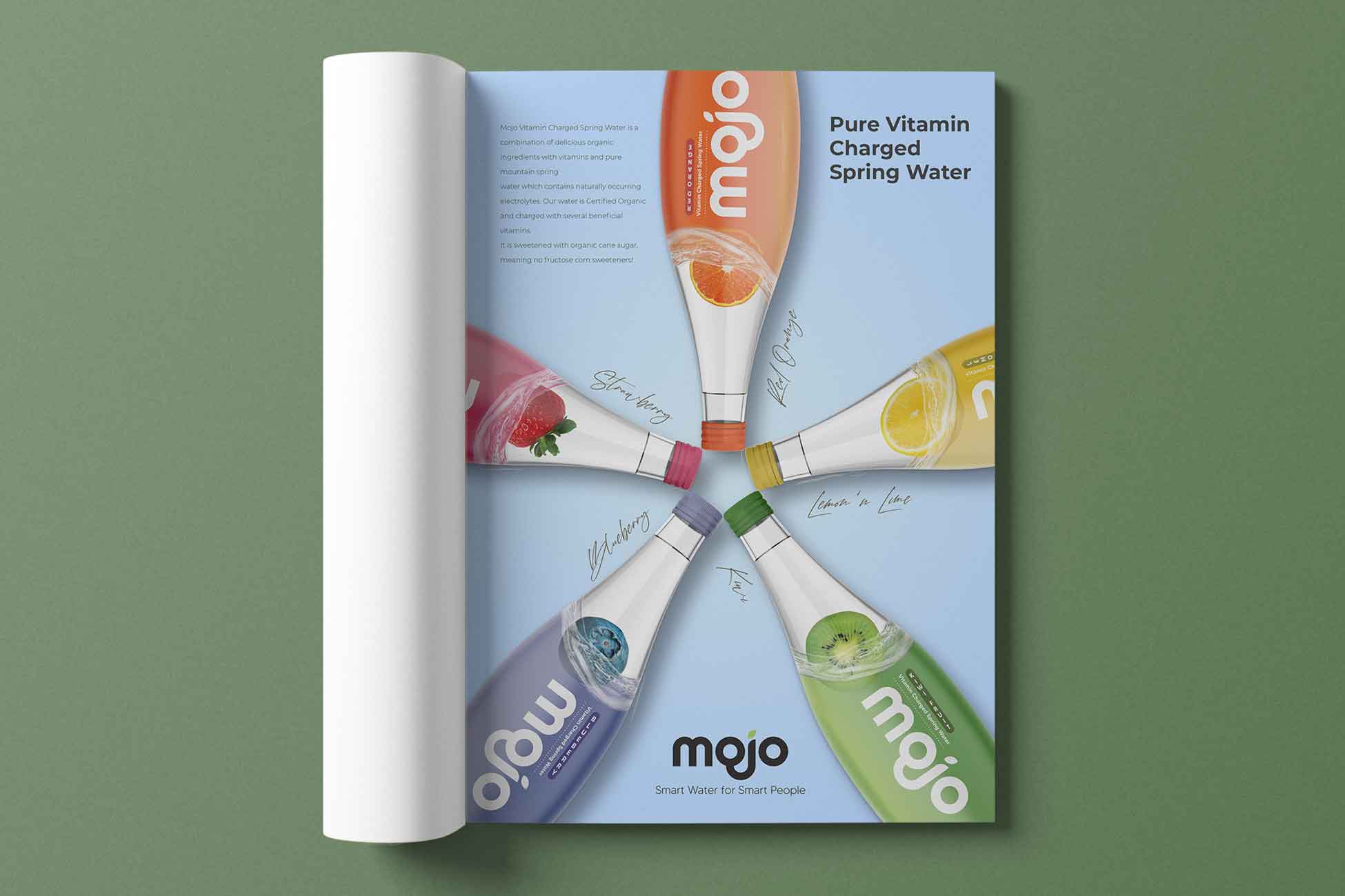 Mojo SPinning Advert Folded Magazine mockup